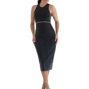 Kada NWT The Sculpt Racerback Midi Dress Sleeveless Shift Charcoal Size XS